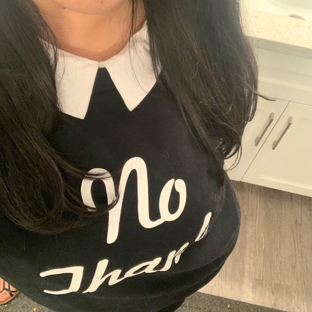 “No thanks” Peter Pan collar sweater